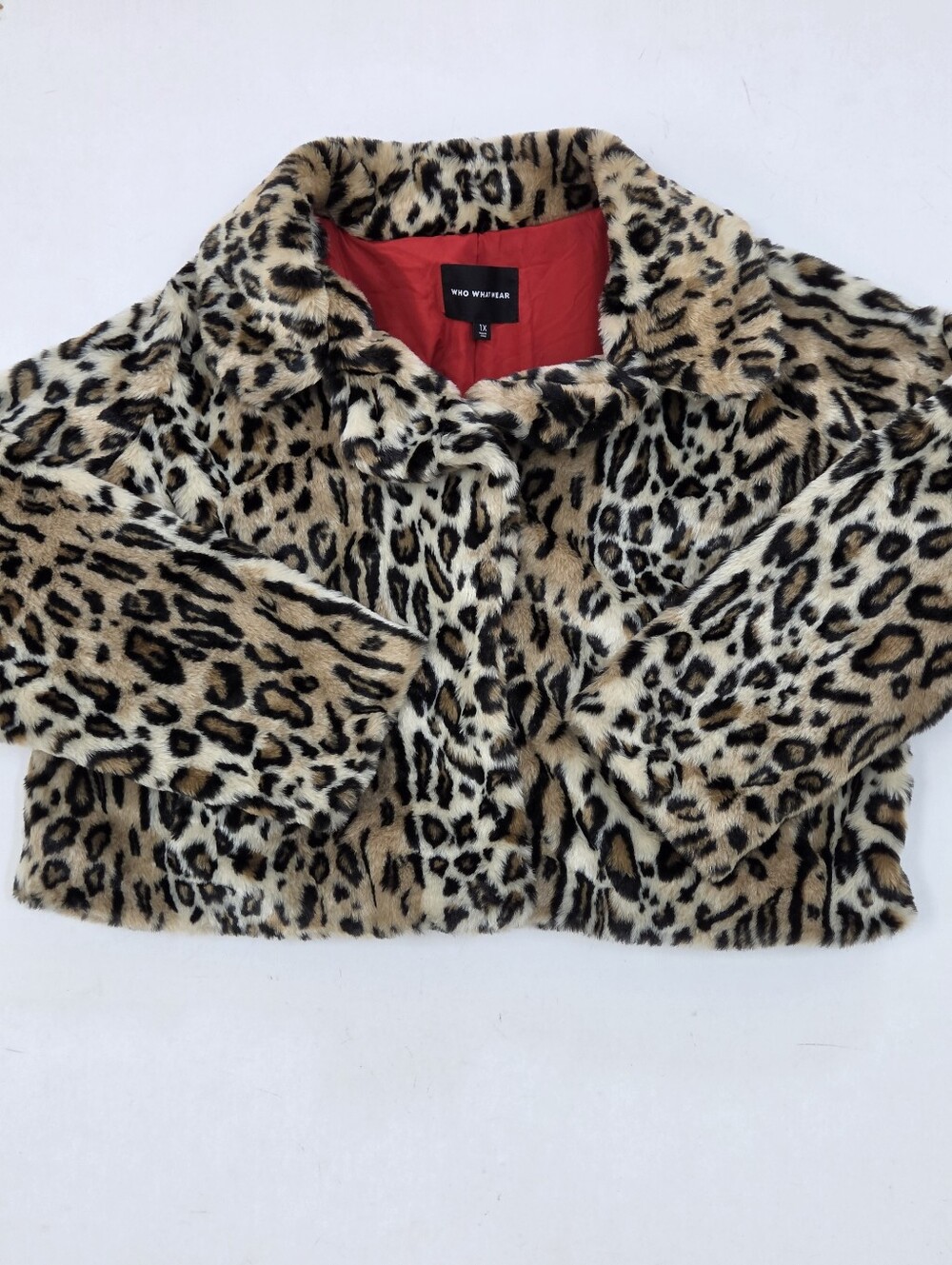 Who What Wear faux Fur Leopard Print soft classy cozy jacket size 1X